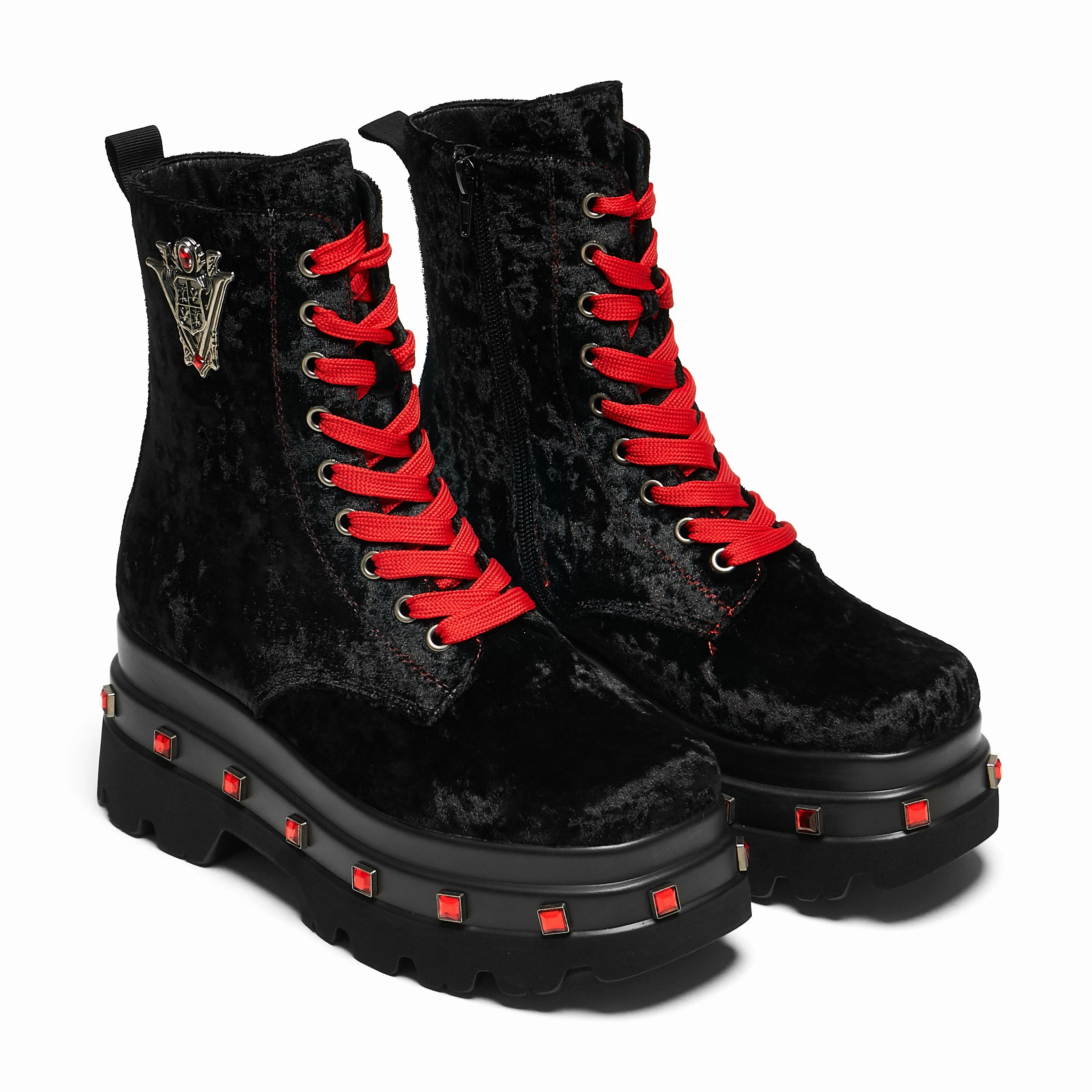 Over Knee Boots For Wide Calves Volterra Velvet Crow Platform Boots