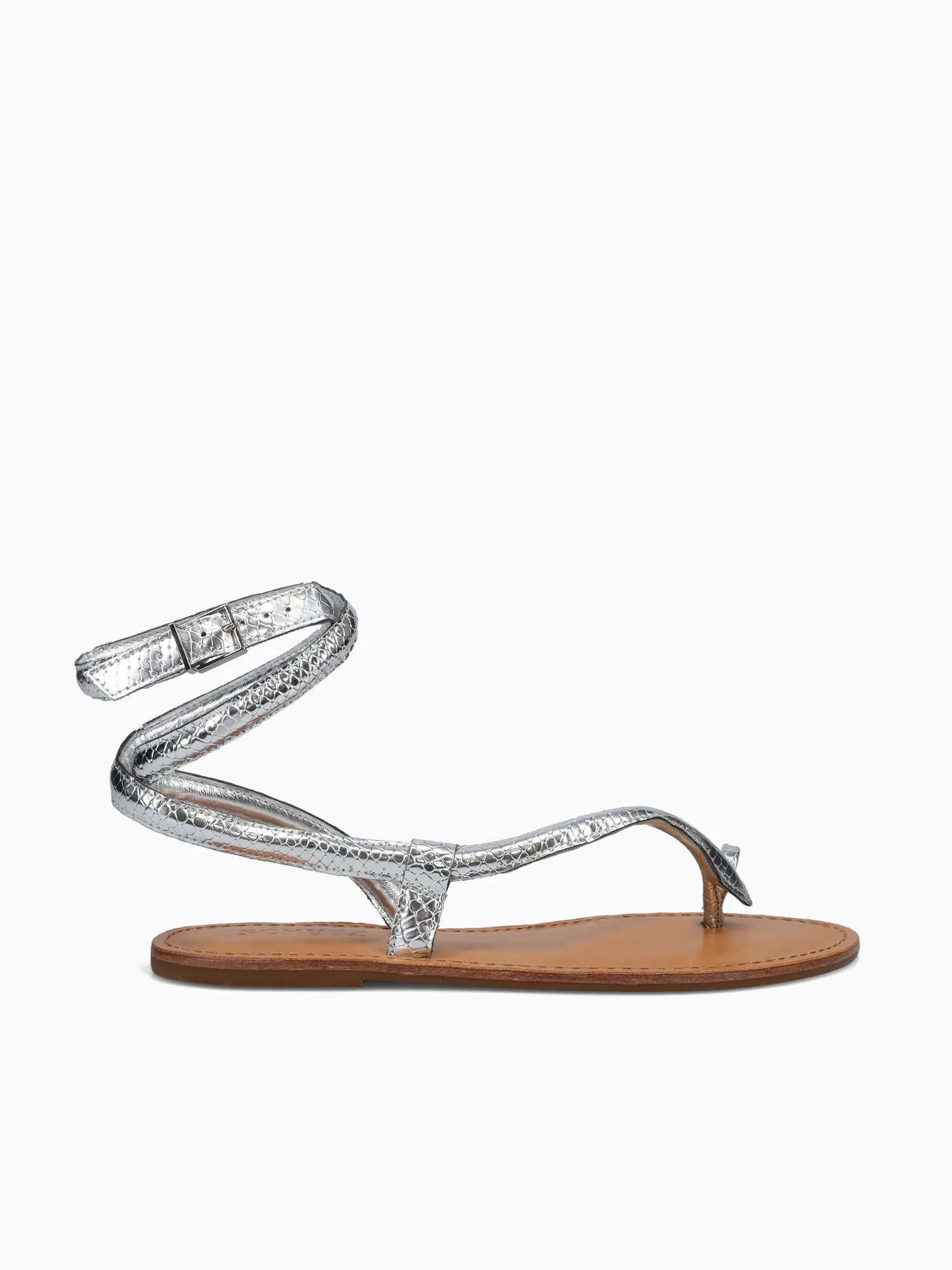Sahira Silver Met. Snake Casual Shoes For Women