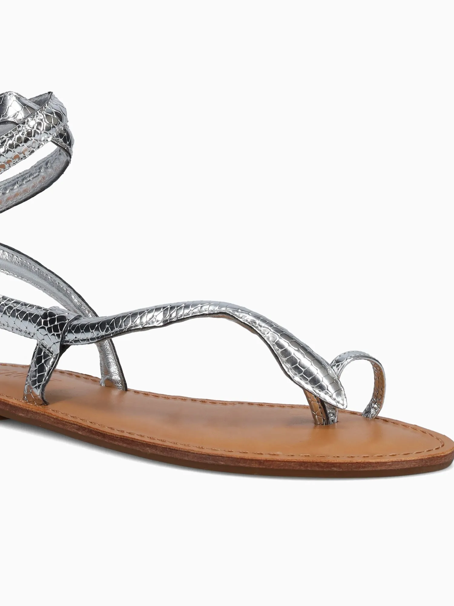 Sahira Silver Met. Snake Business Casual Shoes For Wide Feet