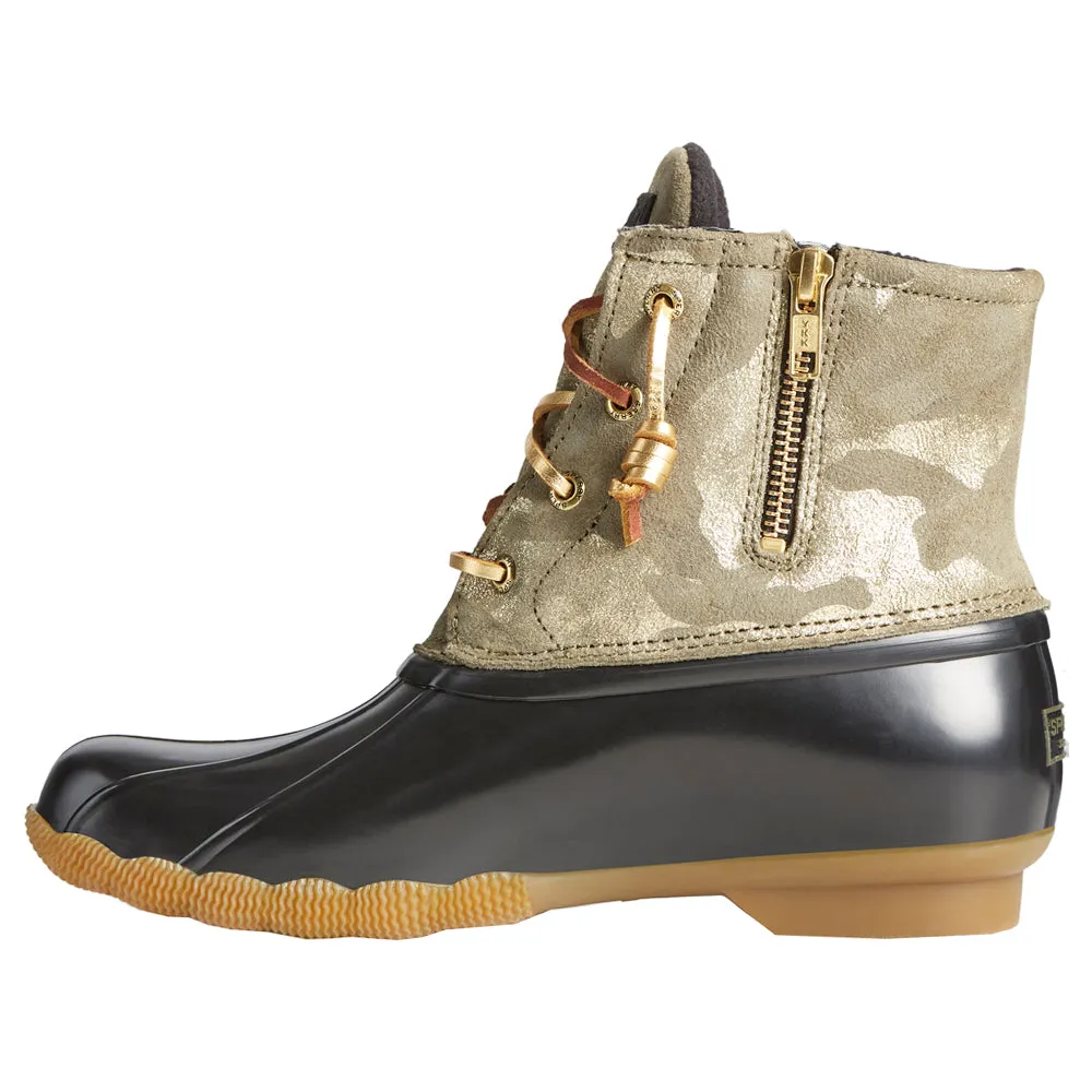 Saltwater Metallic Camouflage zippered Duck Boots Shoes For Casual Trousers