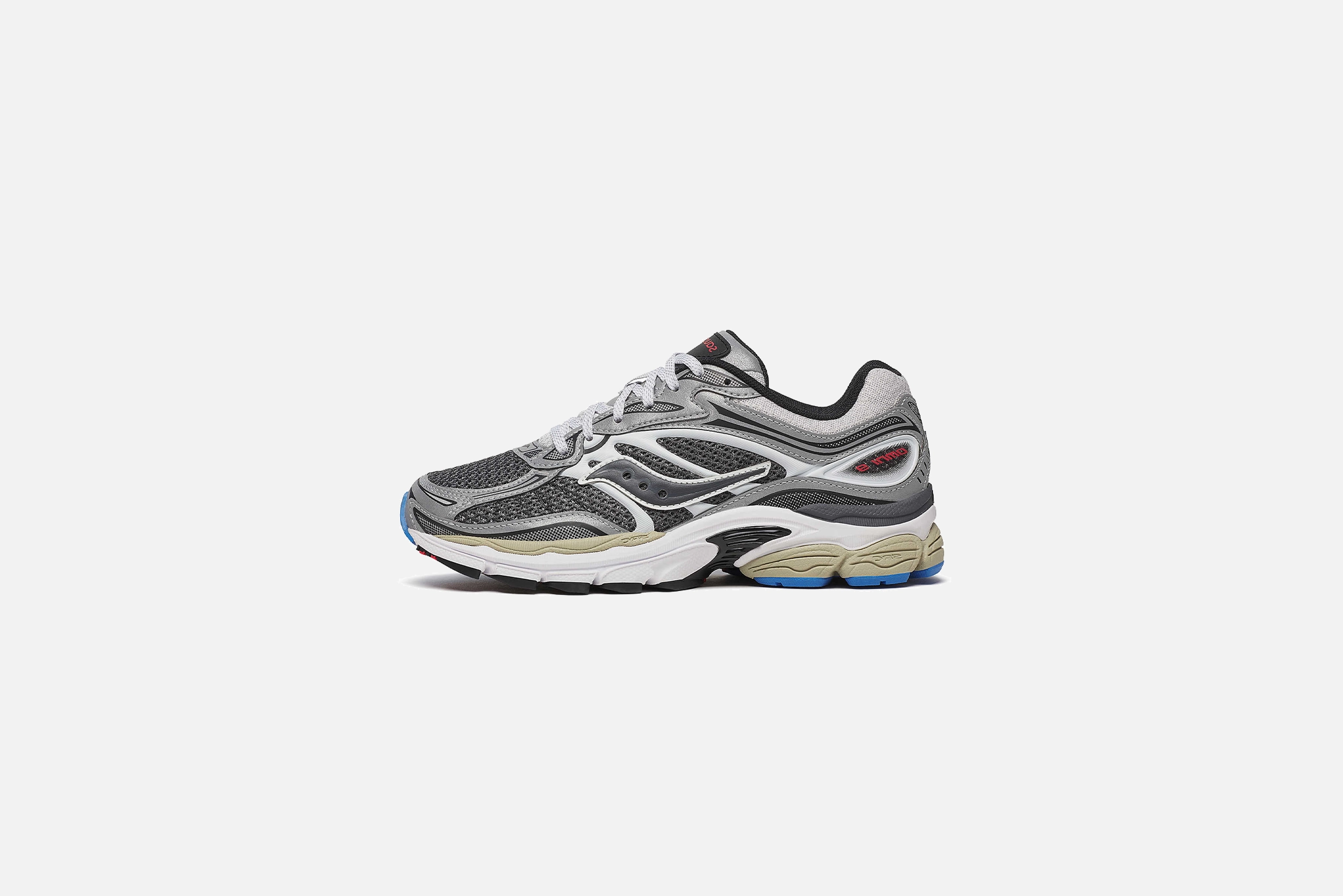 Ecco Shoes Casual Saucony "Progrid Omni 9" M - Grey / Silver (Metallic)