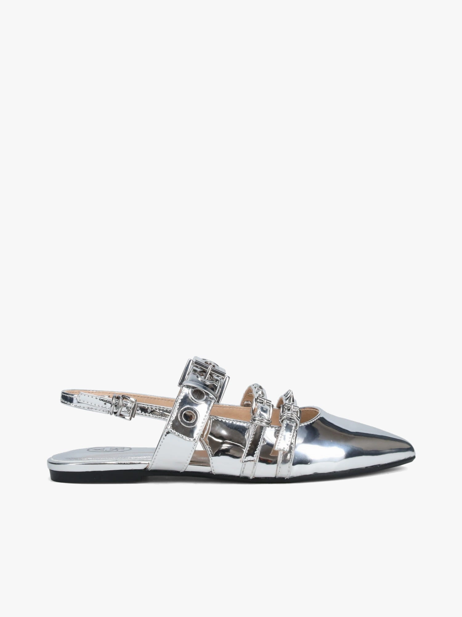 Blondie Silver Mirror Leather Campus Oos Casual Shoes