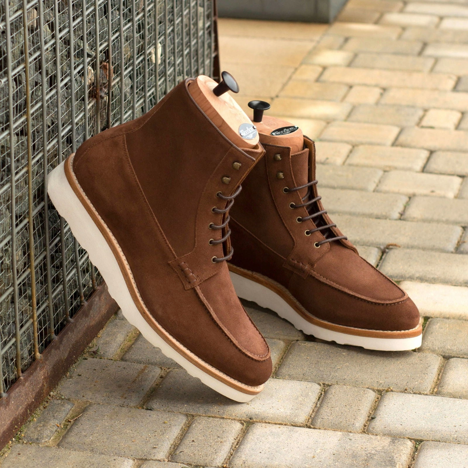 Patriotic Boots Brown Suede Moc-Toe Boots