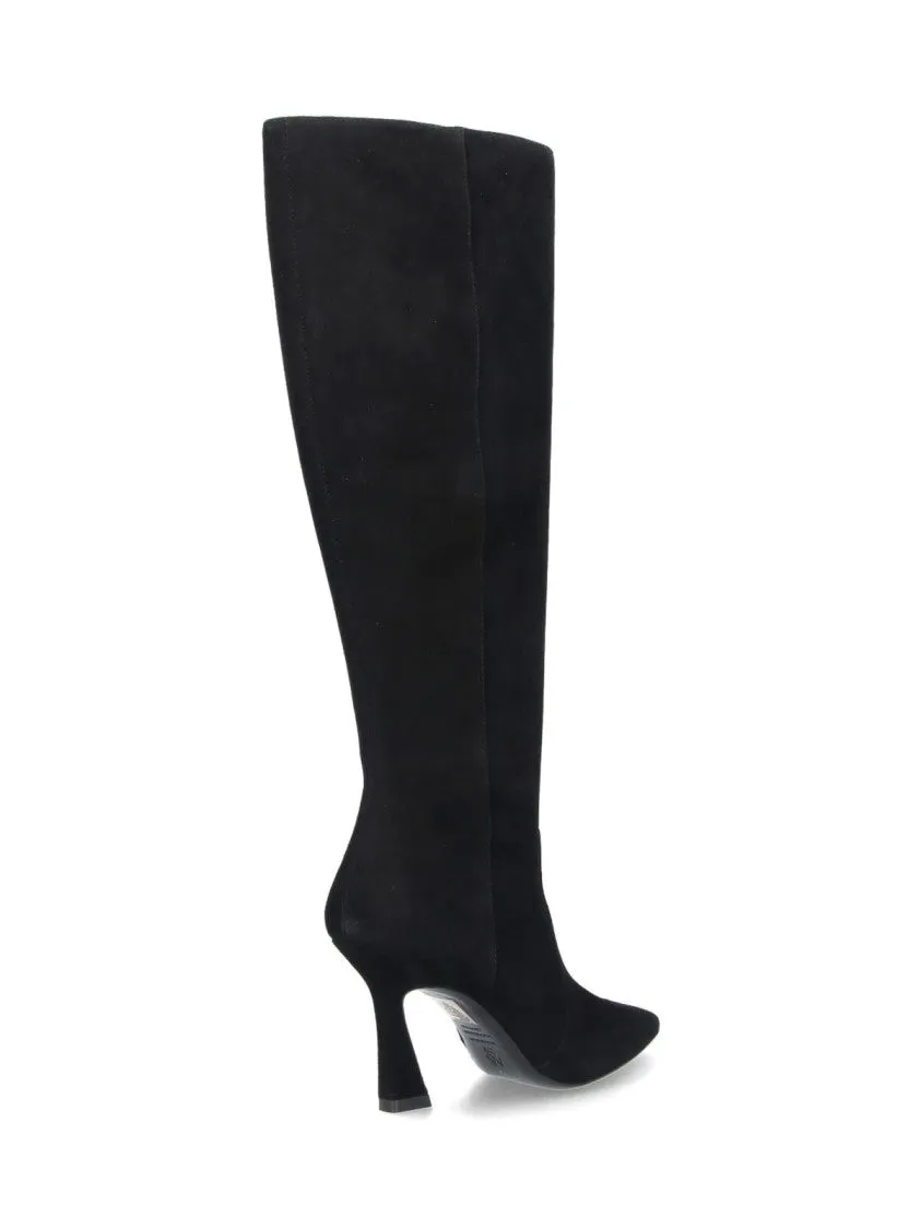 Larrys Boots Knee-High Boots With Pointed Toe And Curved Heel