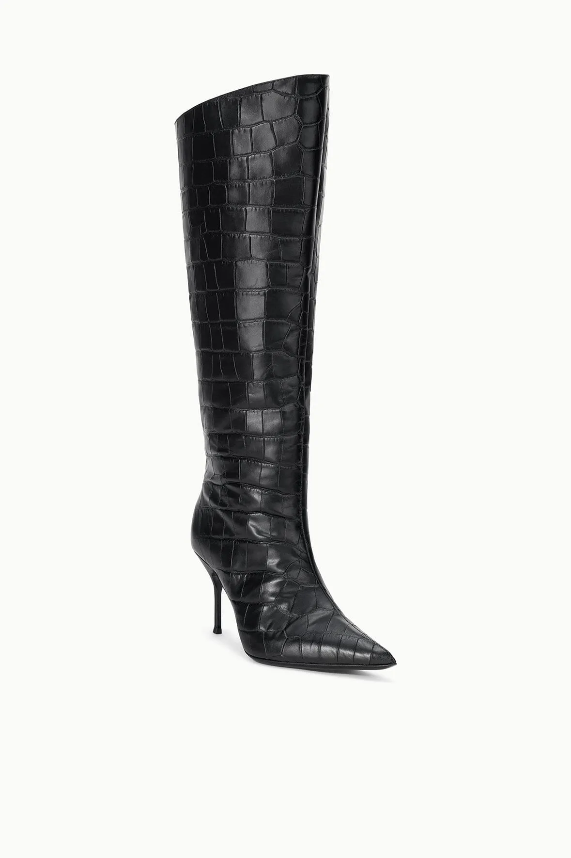SEBASTIAN HIGH HEEL BOOT | BLACK CROCO Echo Boots