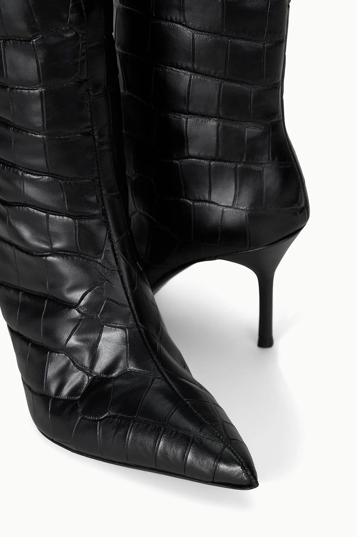Steel Toed Boots SEBASTIAN HIGH HEEL BOOT | BLACK CROCO