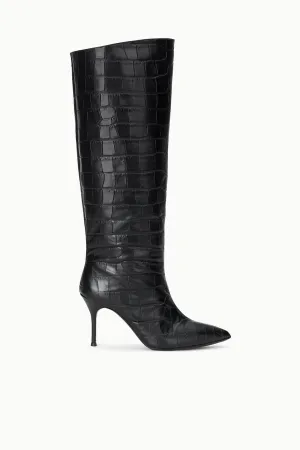 SEBASTIAN HIGH HEEL BOOT | BLACK CROCO Lariat Boots