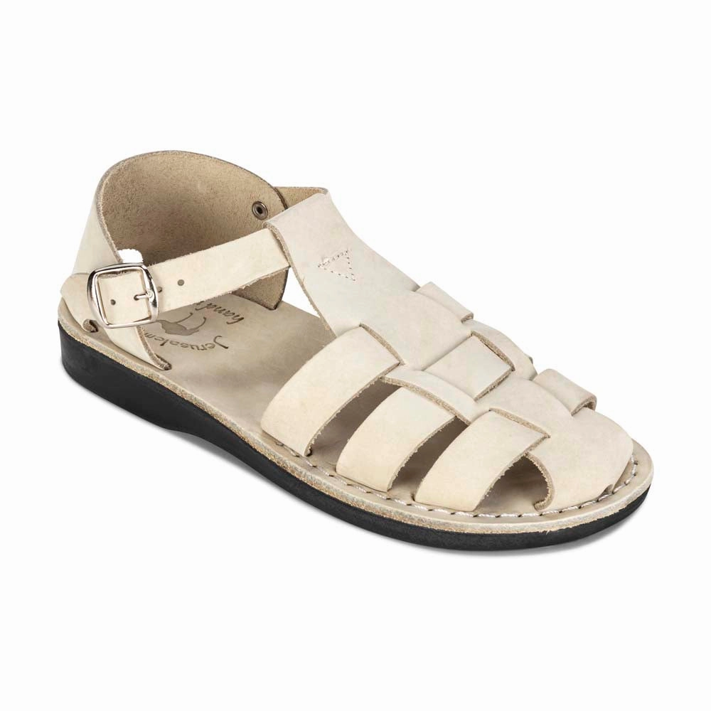 Sandals For Bunionettes Daniel - Leather Fisherman Sport Sandal | White Nubuck