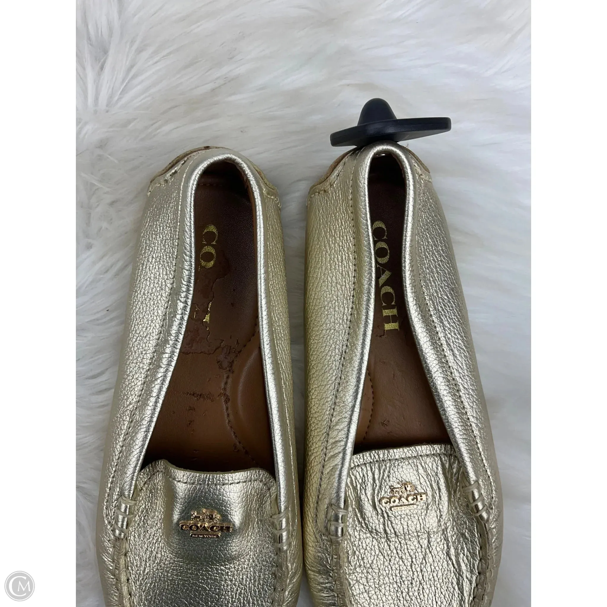 Shoes Designer By Coach In Gold, Size: 7.5 Most Comfortable Leather Casual Shoes