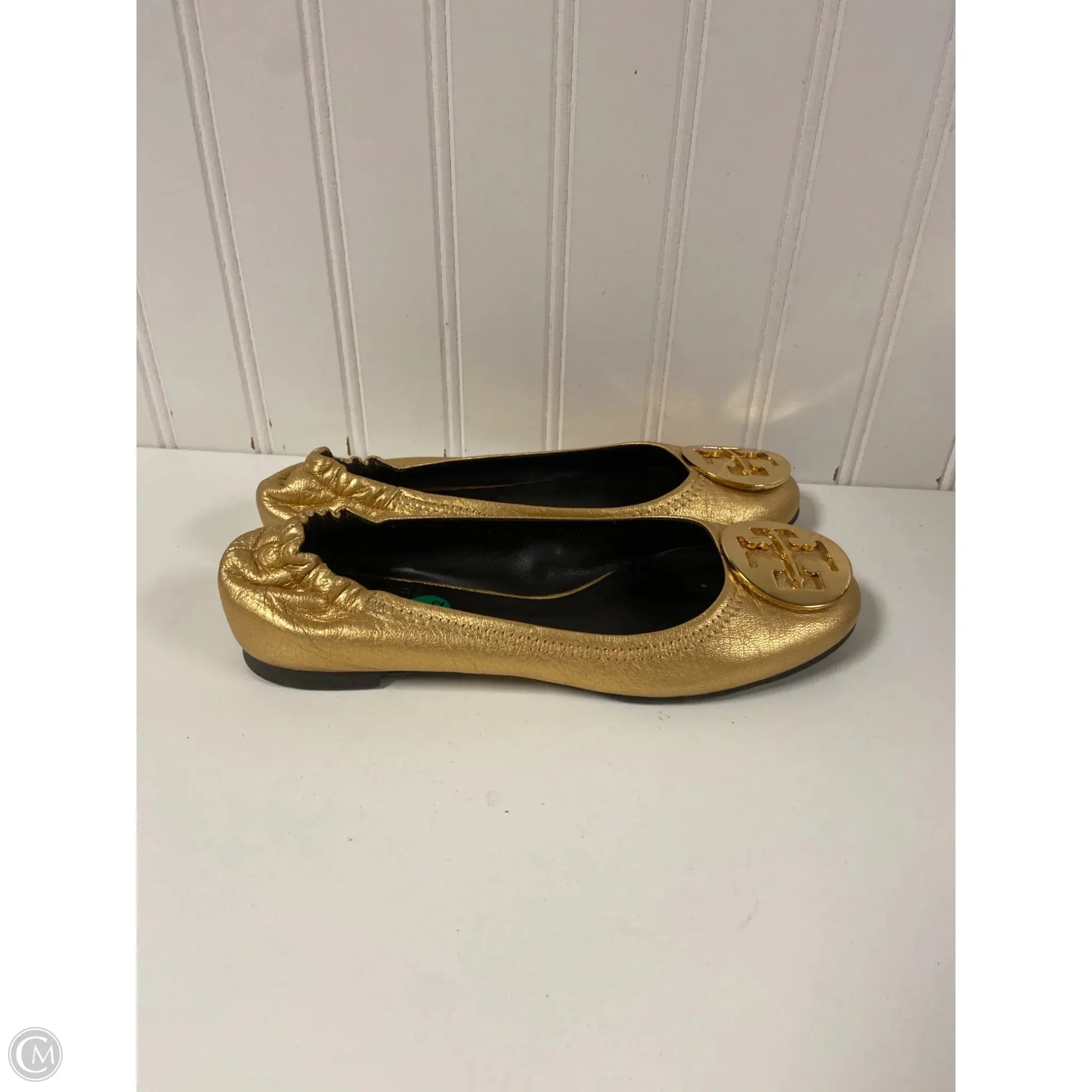 Shoes Designer By Tory Burch In Gold, Size: 5.5 Elegant Casual Shoes