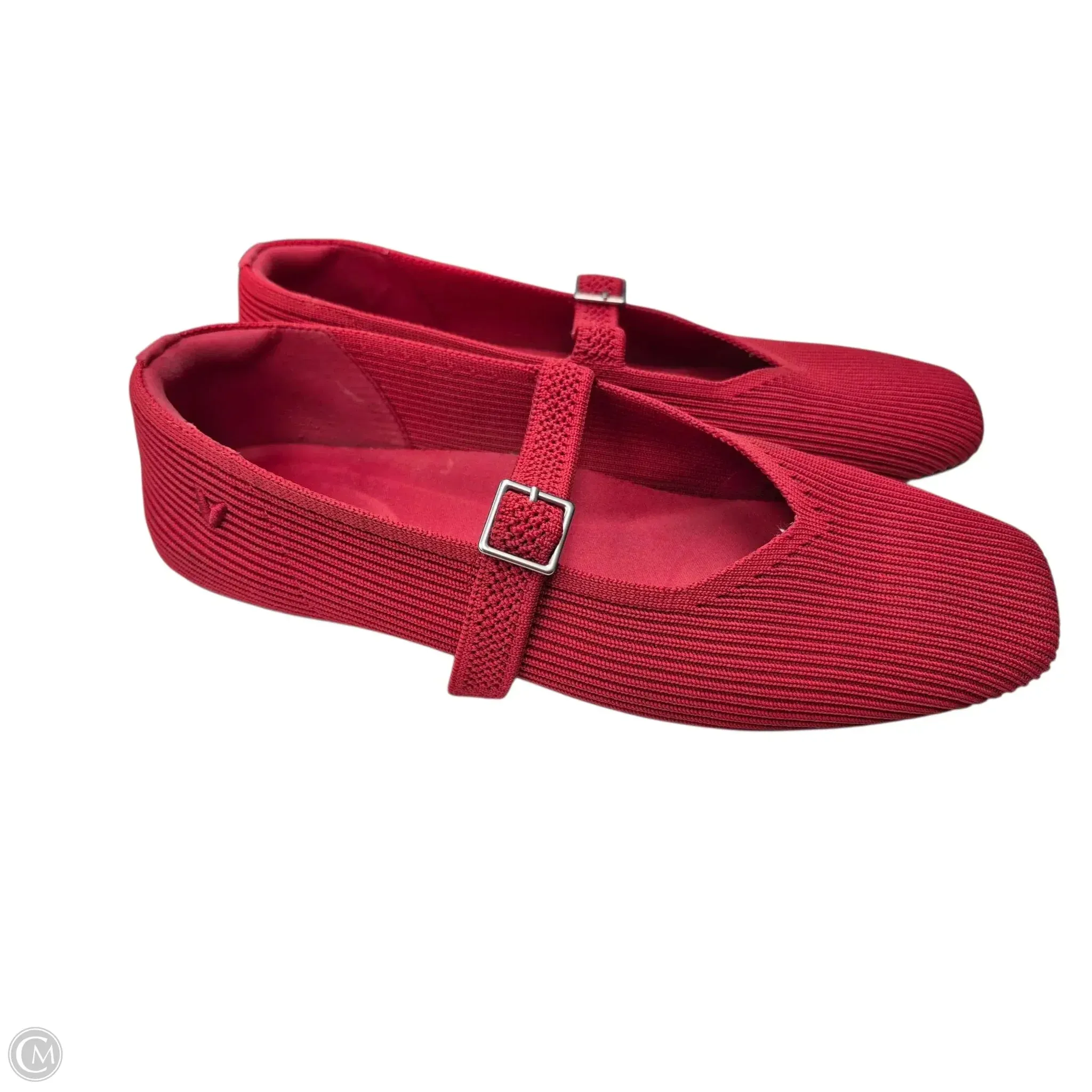 Shoes Flats By Clothes Mentor In Red Steel Toe Casual Work Shoe Rp5700