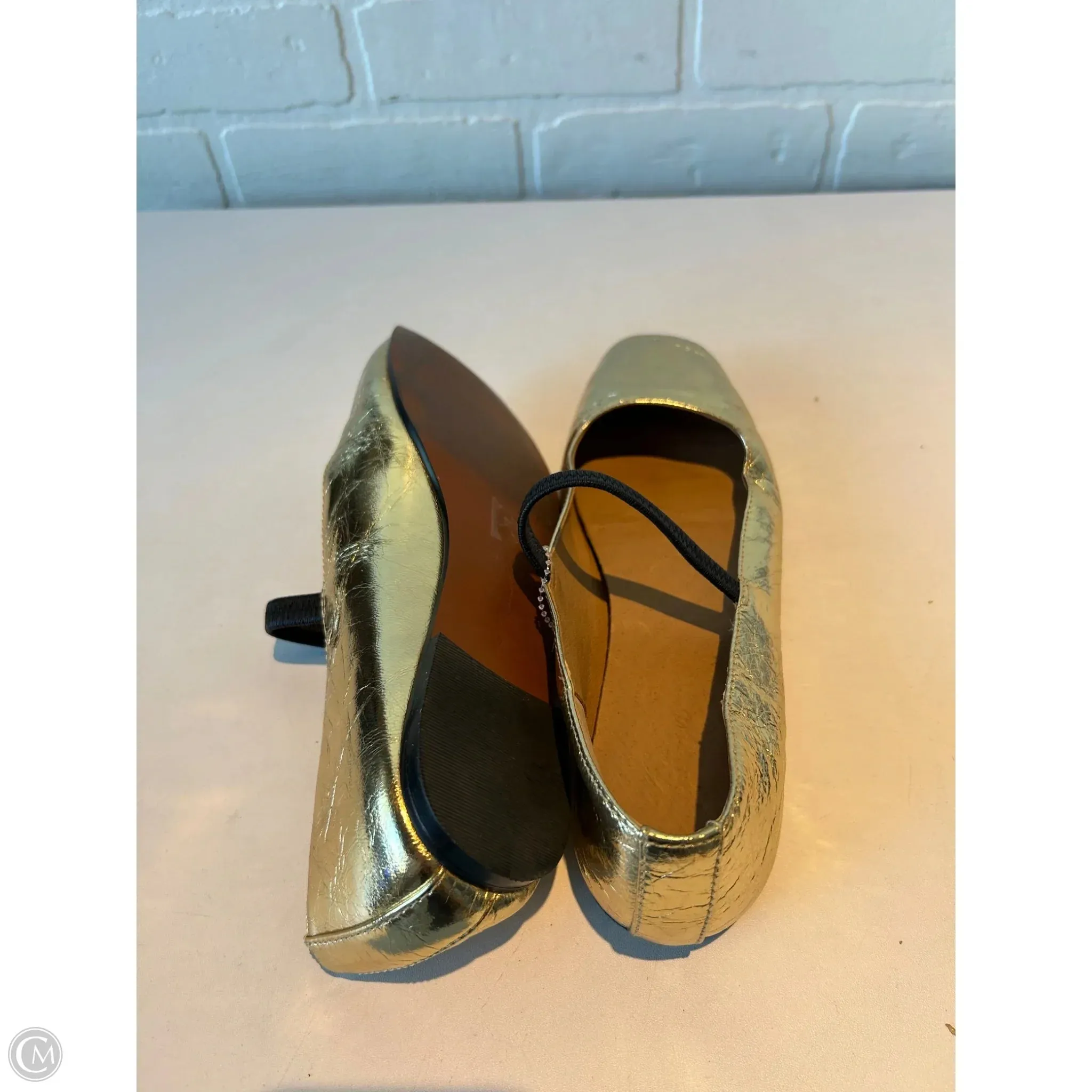 Casual Shoes 2024 Shoes Flats By Madewell In Gold, Size: 7