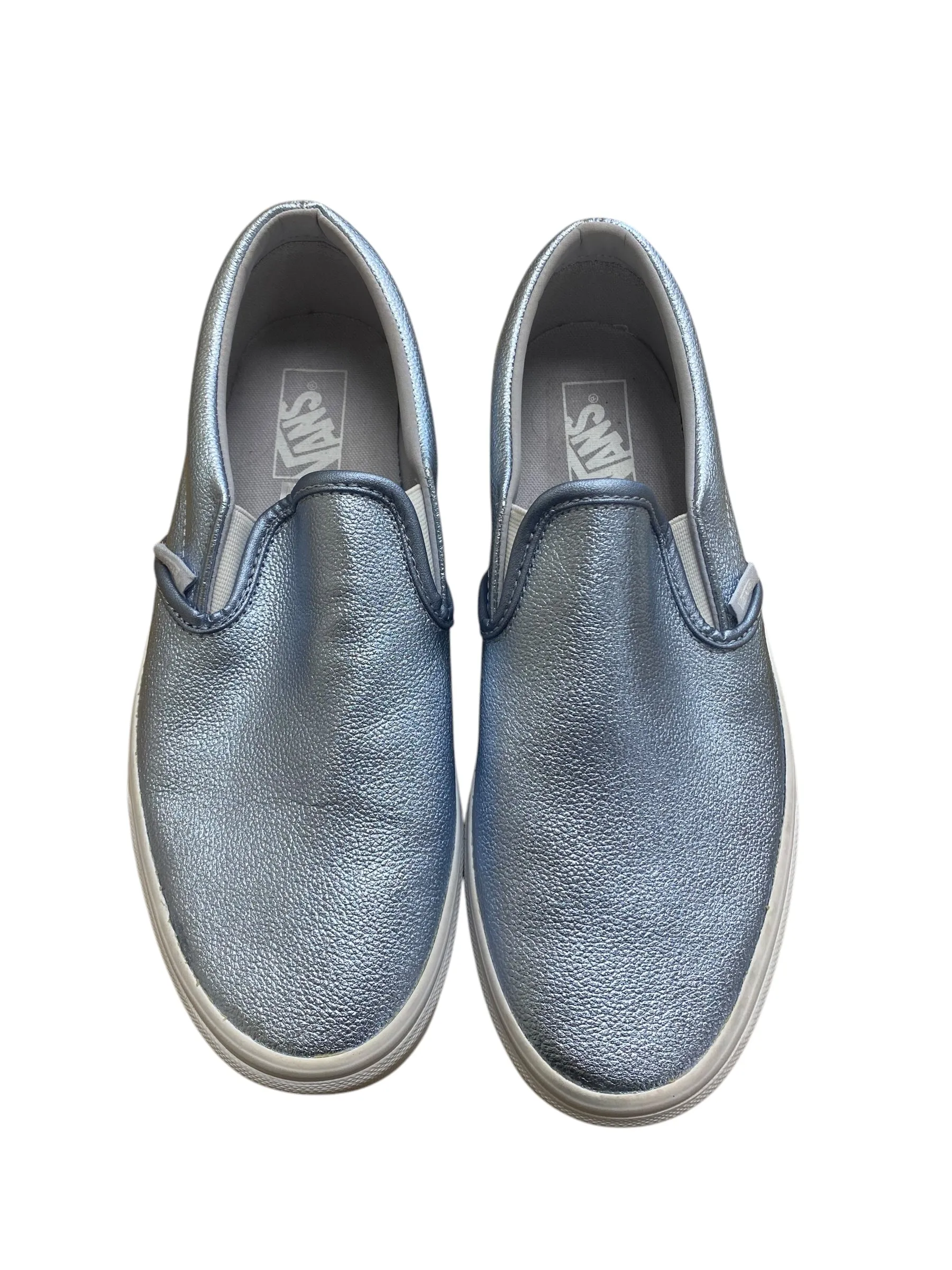 Shoes With A Flat Sole Shoes Flats By Vans In Silver, Size: 10