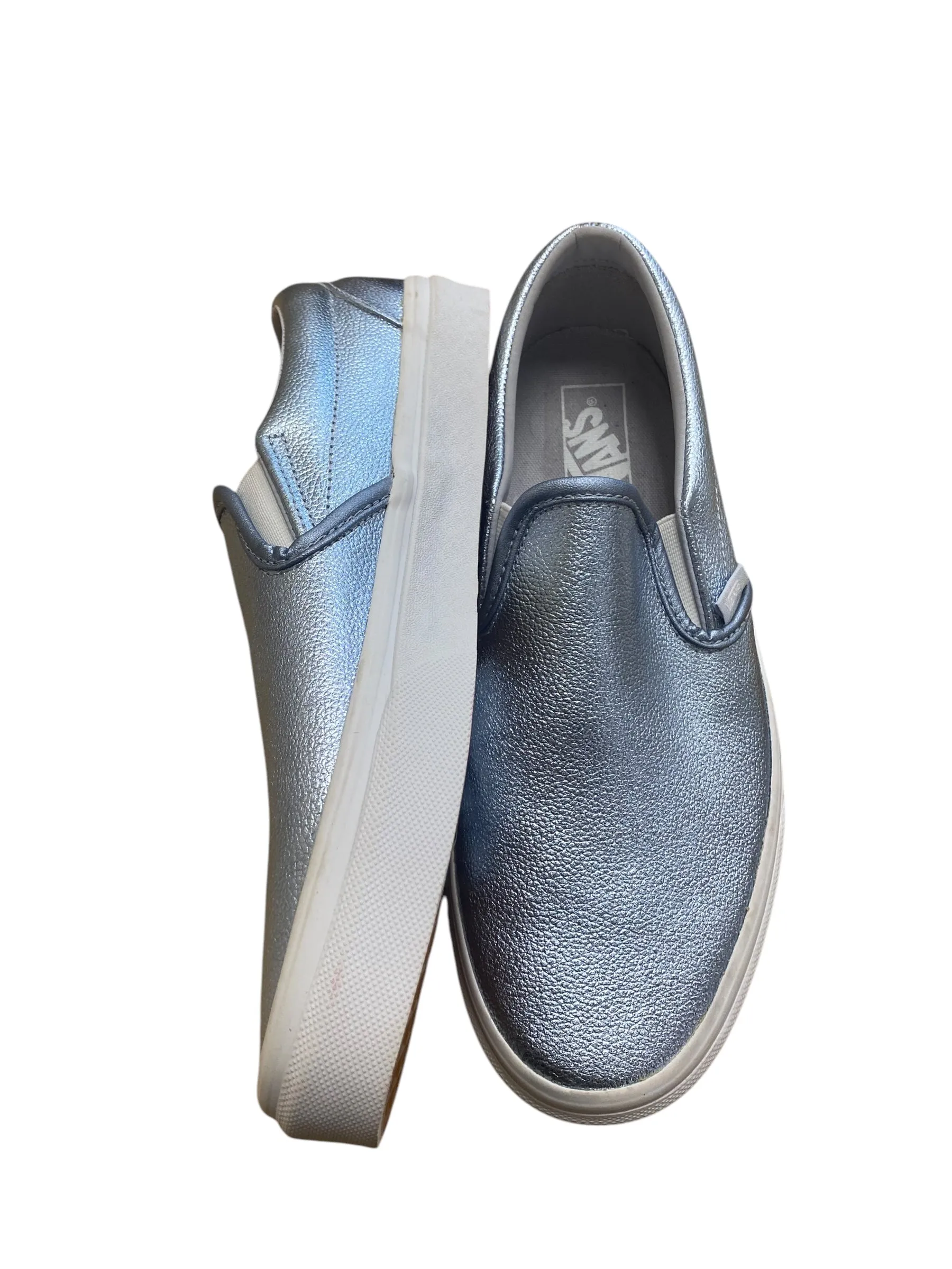 Ballet Flat Shoes Shoes Flats By Vans In Silver, Size: 10