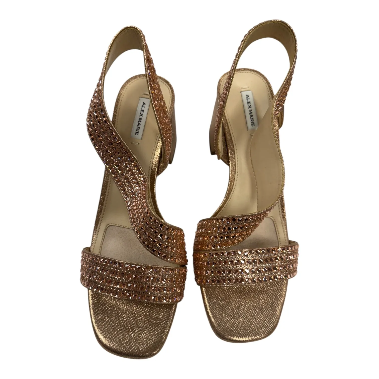 Shoes Heels Block By Alex Marie In Rose Gold, Size:8.5 Casual Shoes For Formal