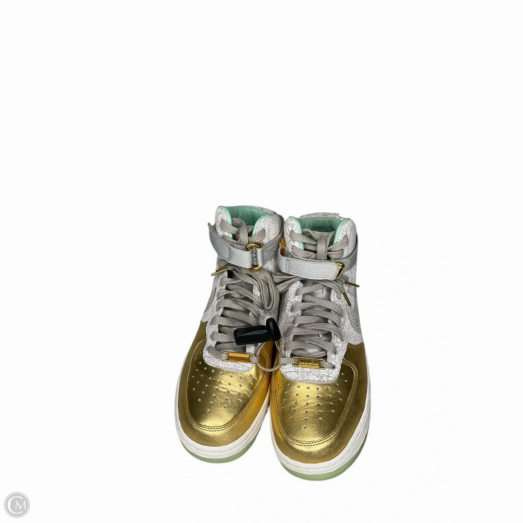 Shoes Athletic By Nike In Gold & Green, Size: 8.5 Formal Wear With Casual Shoes