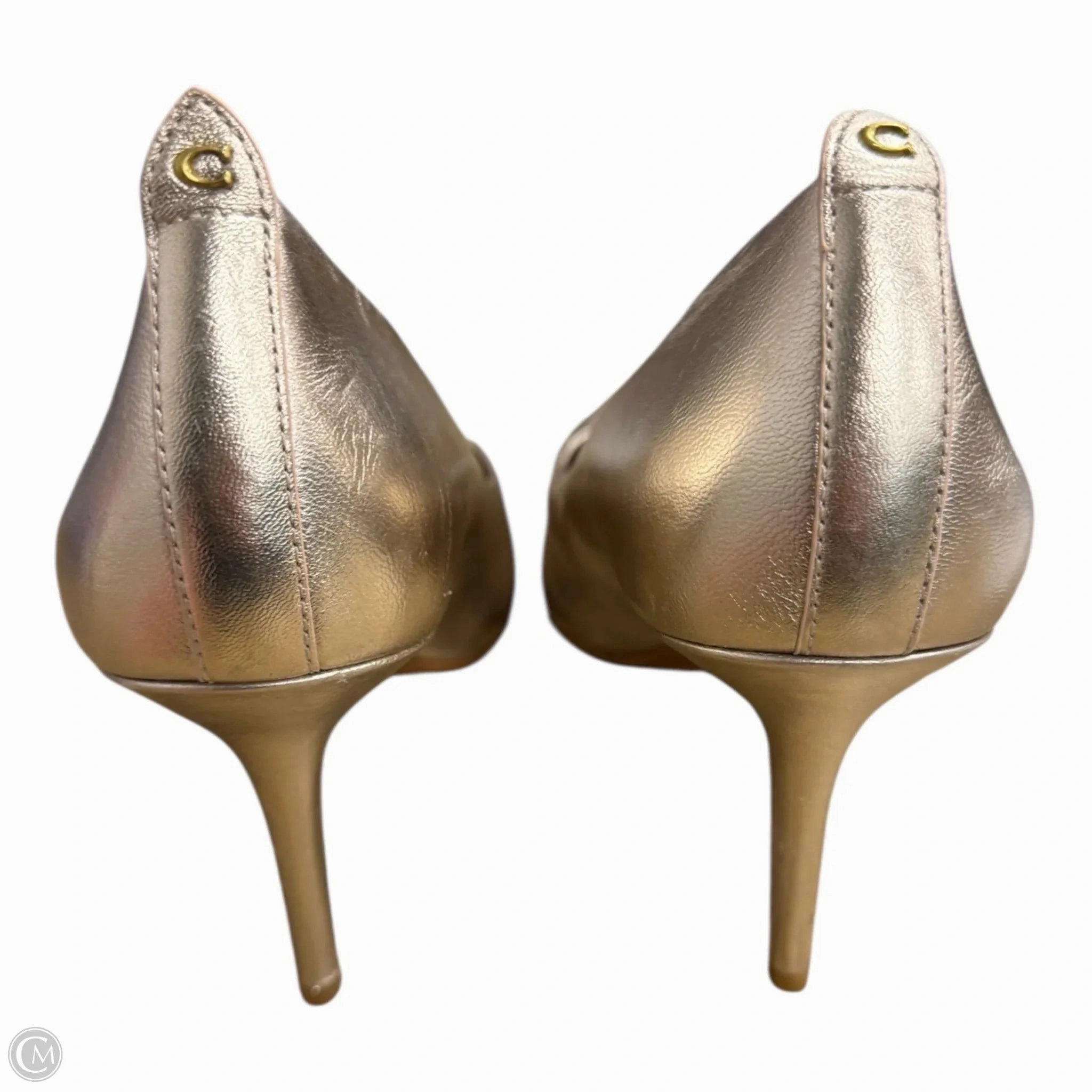 Business Casual Work Shoes Shoes Designer By Coach In Gold, Size: 8.5