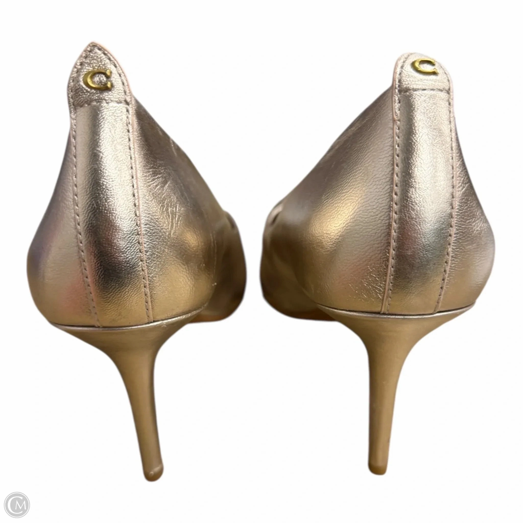 Shoes Designer By Coach In Gold, Size: 8.5 Casual Shoes With Heels