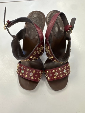 Best Casual Shoes For Walking And Standing All Day Shoes Designer By Tory Burch In Gold & Red, Size: 7