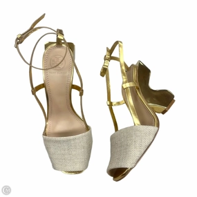 Shox R4 Casual Shoes Shoes Designer By Tory Burch In Gold, Size: 6