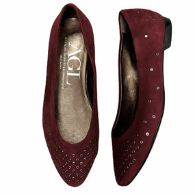 Shoes Flats By Agl In Red & Silver, Size: 6.5 Casual Shoes Size 4