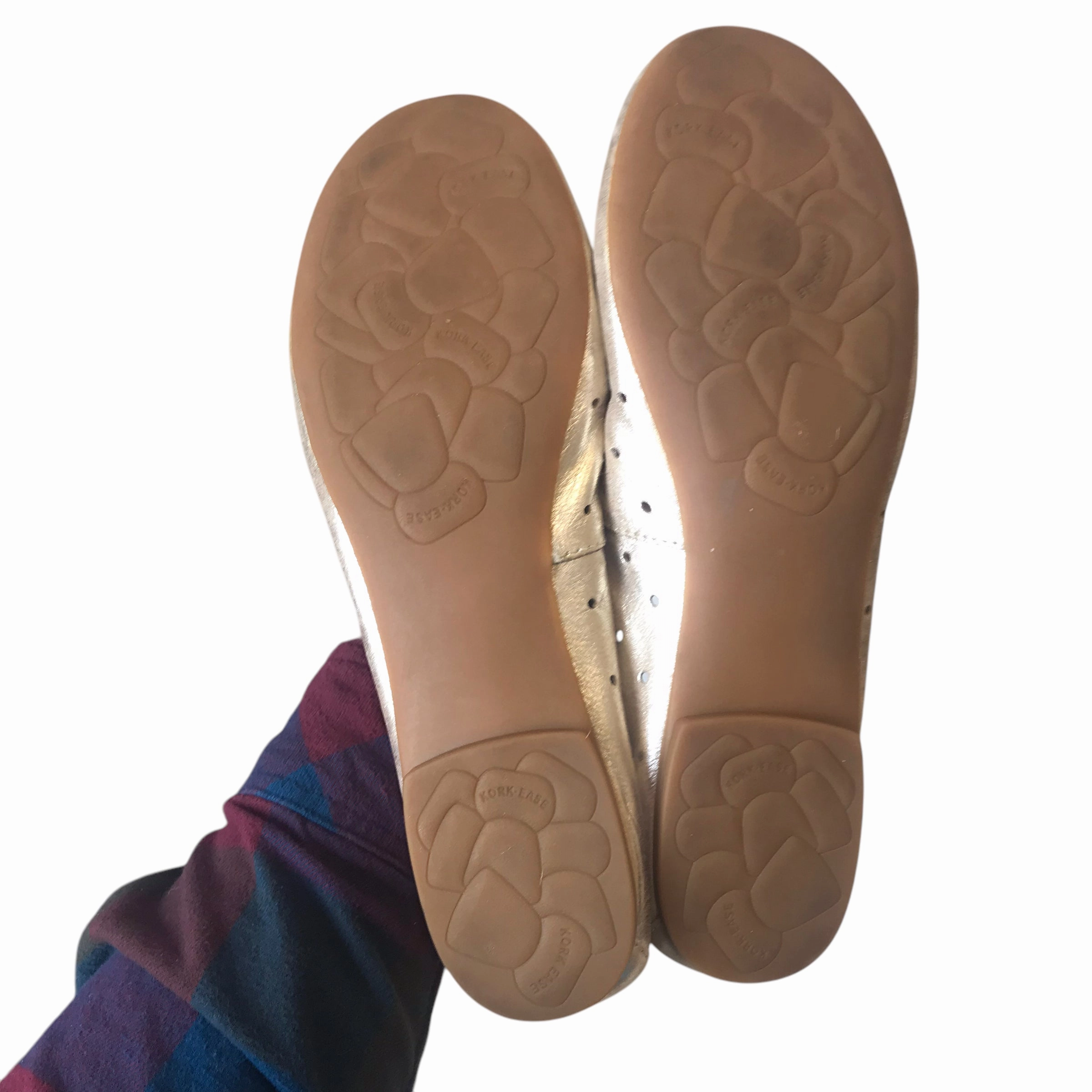 SHOES FLATS by KORK EASE In GOLD, Size: 10 Flat Shoes Cow Leather