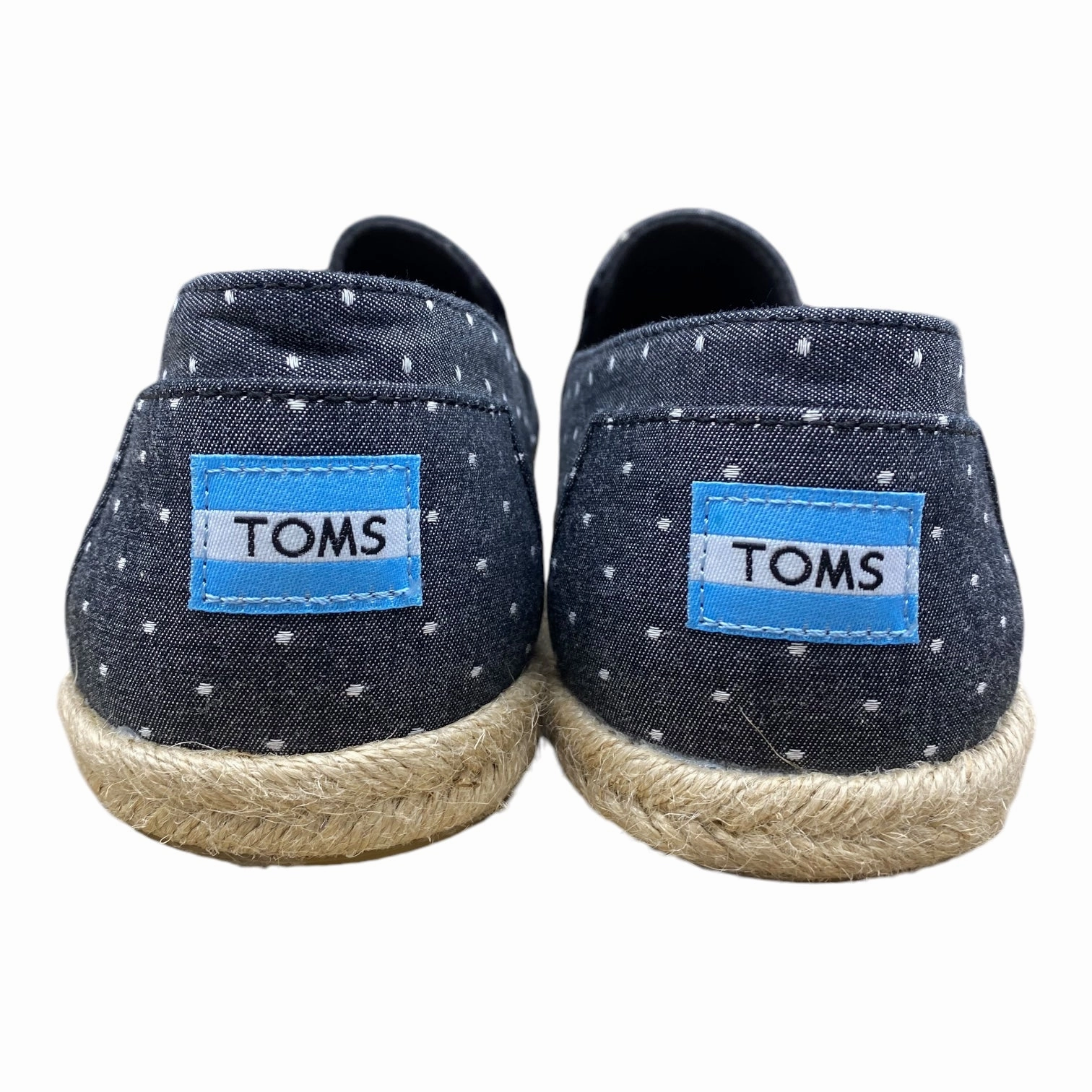 Leather Flat Ballet Shoes Shoes Flats By Toms In Blue, Size: 9.5