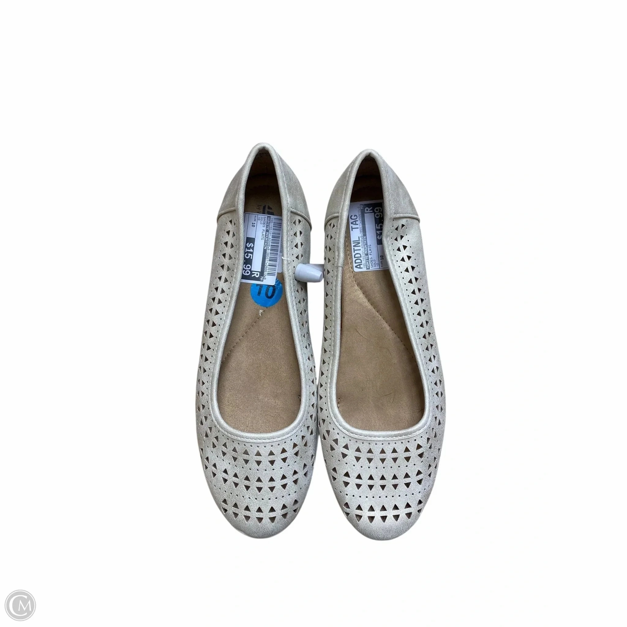 Casual Shoes To Wear With Dress Pants Shoes Flats By White Mountain In Gold, Size: 10