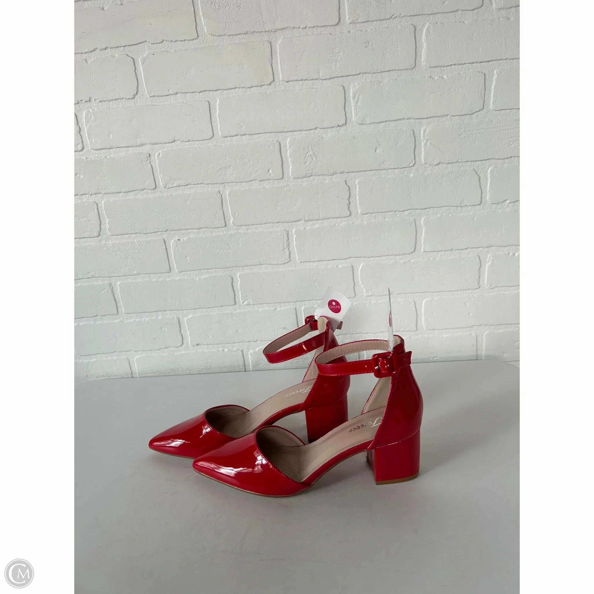 Shoes Heels Block By Forever In Red, Size: 8 Wool Casual Shoes