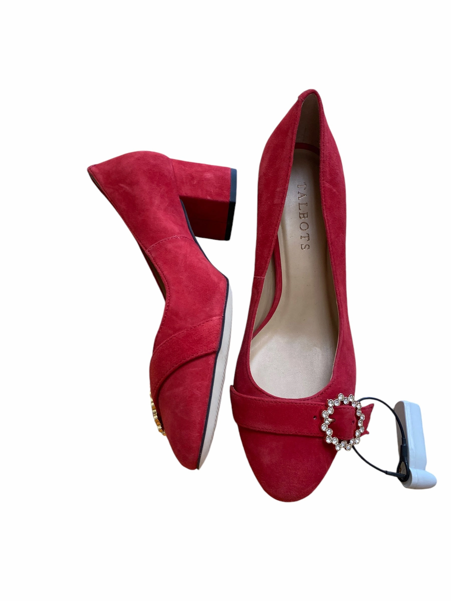 Business Casual Shoe Shoes Heels Block By Talbots In Red, Size: 7
