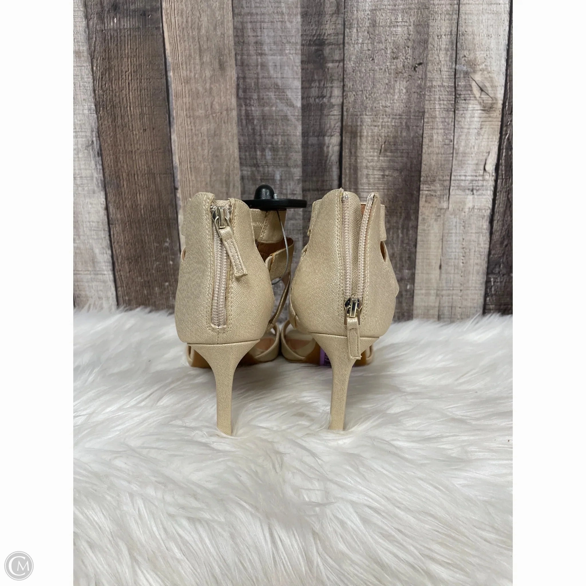 Shoes Heels Stiletto By Cme In Gold, Size: 8 Ballet Casual Shoes