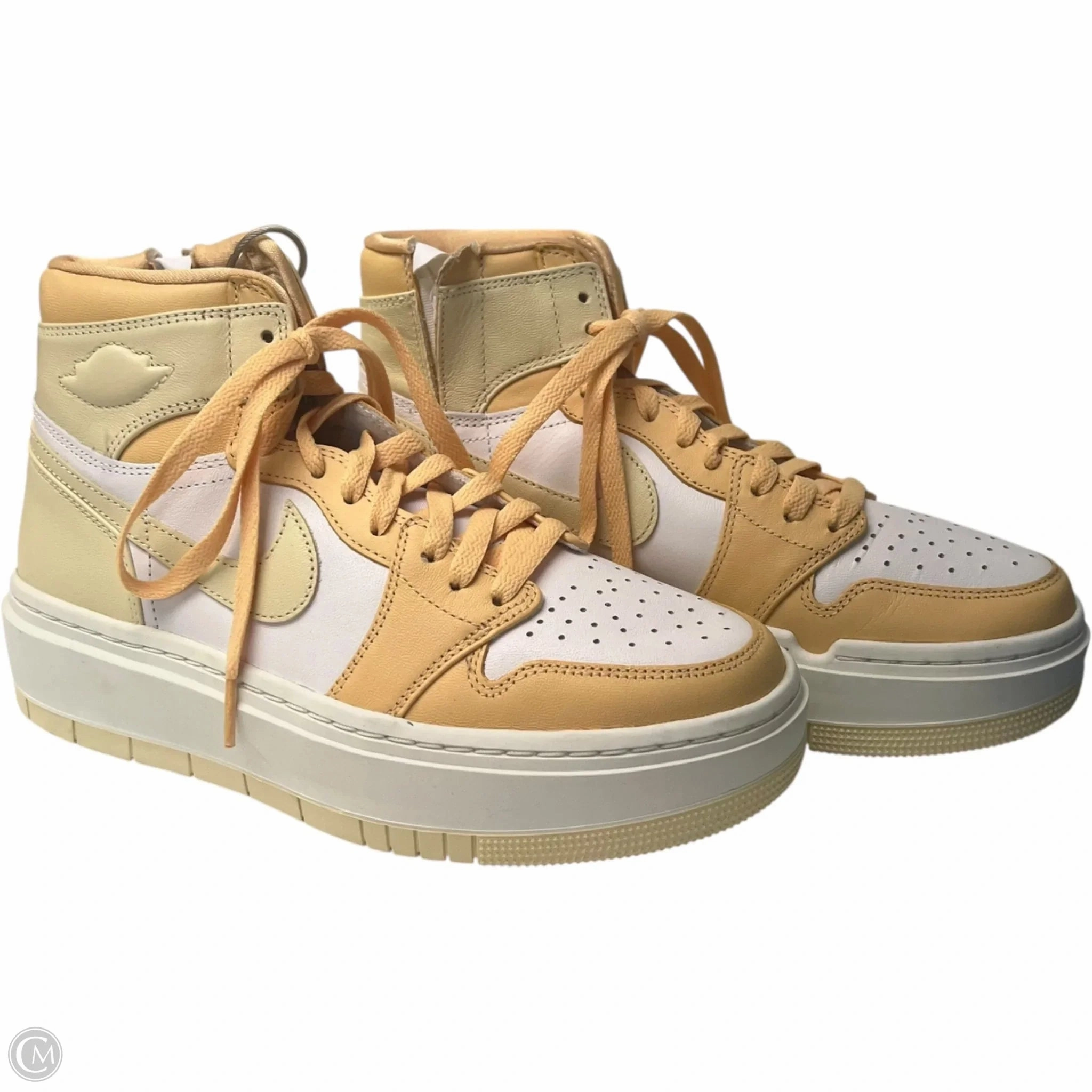 Chunky Platform Sneakers Shoes Luxury Designer By Jordan In Peach, Size: 9