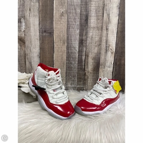 Sneakers With Wheels Shoes Luxury Designer By Jordan In Red & White, Size: 7