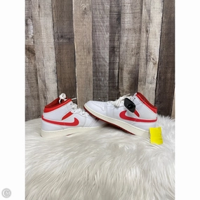 Shoes Luxury Designer By Jordan In Red & White, Size: 8 Sneakers For Sell