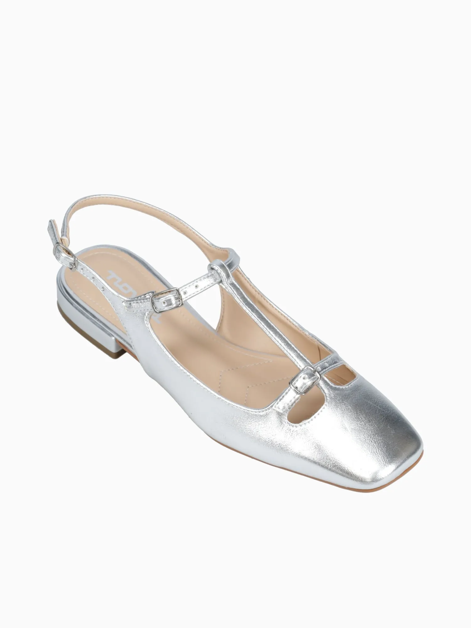 Mary Jane Casual Shoe Silva Silver Soft Metal