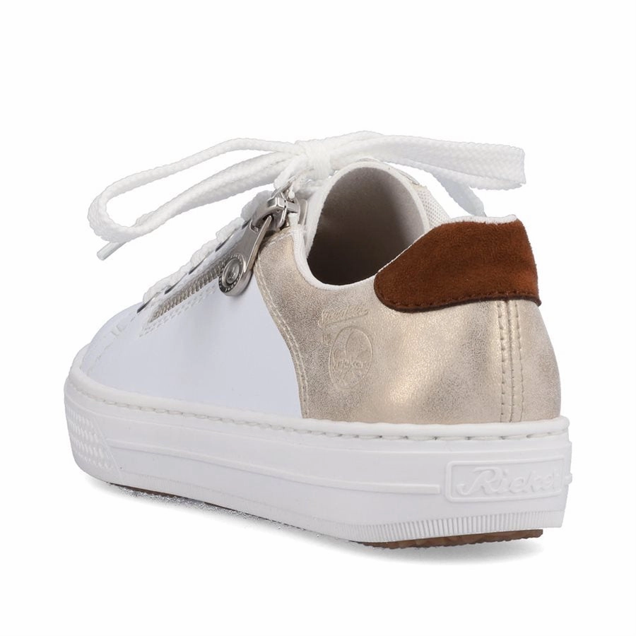 Club Casual Slip-on Golf Shoe L59A1-81 White/Shell Multi Lace/Side Zip