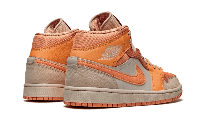 Air Jordan 1 Mid Apricot Orange Top Rated Sneakers