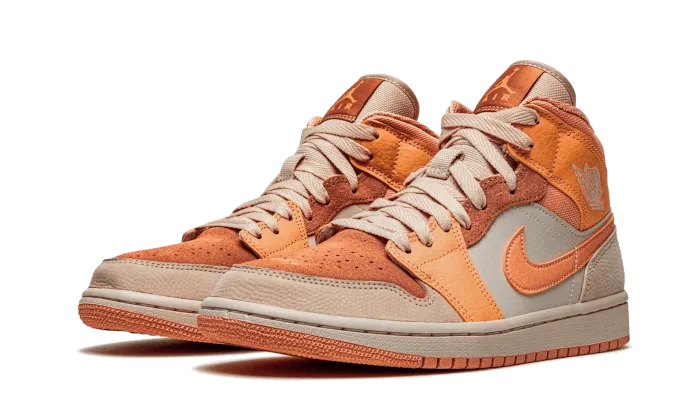 Air Jordan 1 Mid Apricot Orange Sneakers Italian