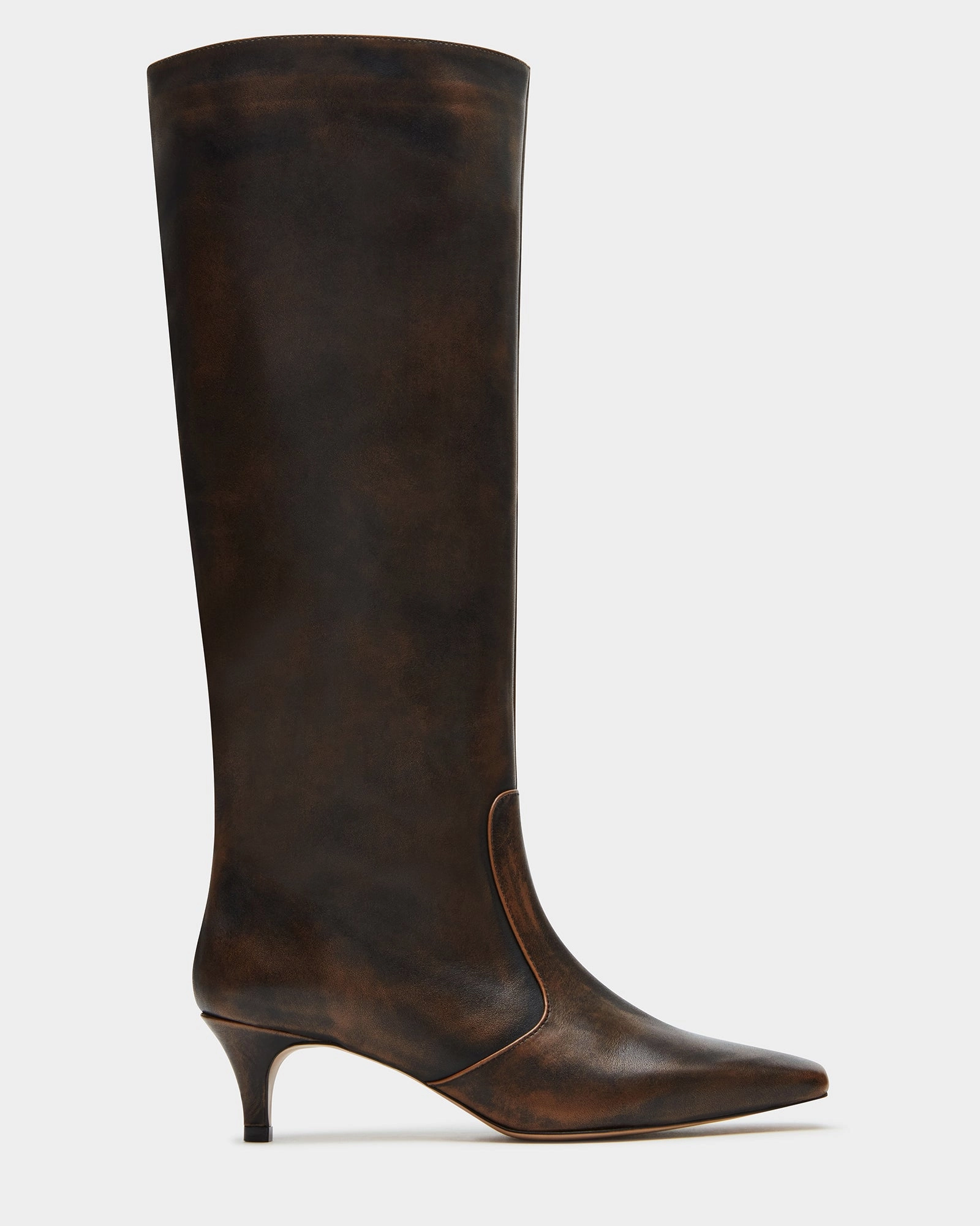 LANDER BROWN DISTRESSED Black Pointy Boots