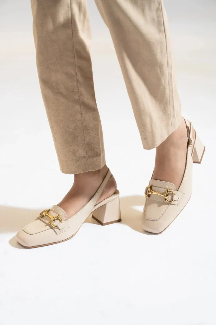 Allure Leather Sling Back Heels Luxury High Heel Shoes