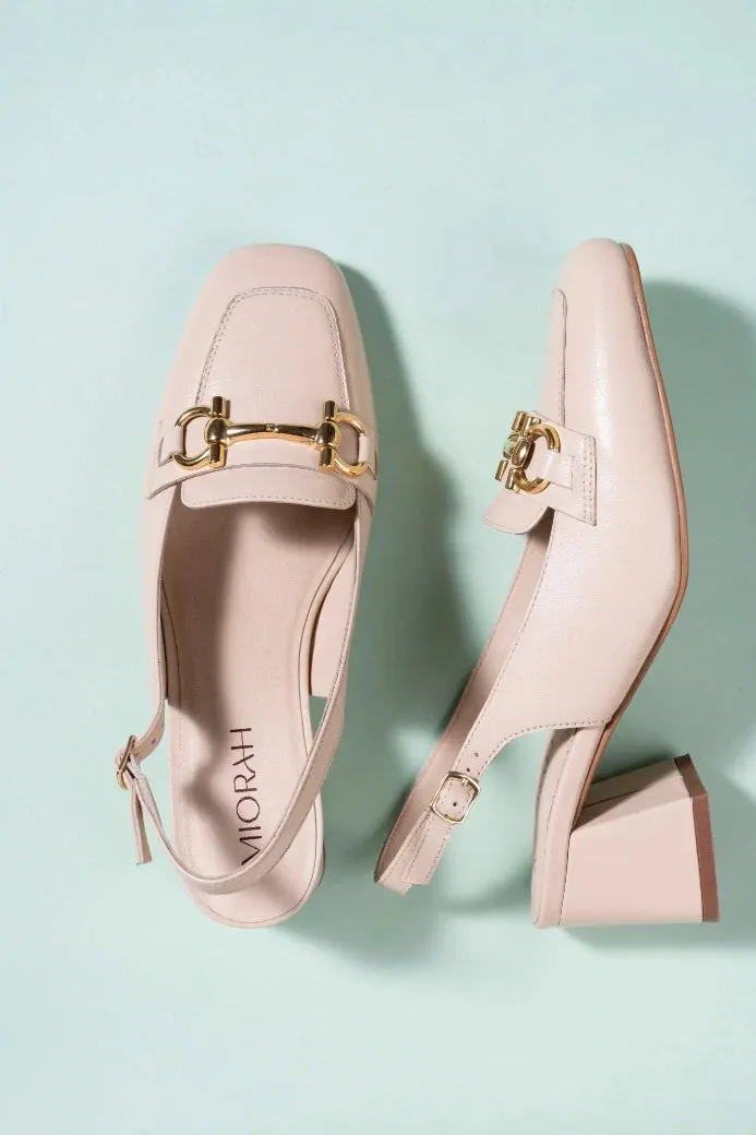 Allure Leather Sling Back Heels Glitter High Heels