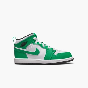Kid's Air Jordan 1 Mid "Lucky Green" Pre School Sneakers On Sale