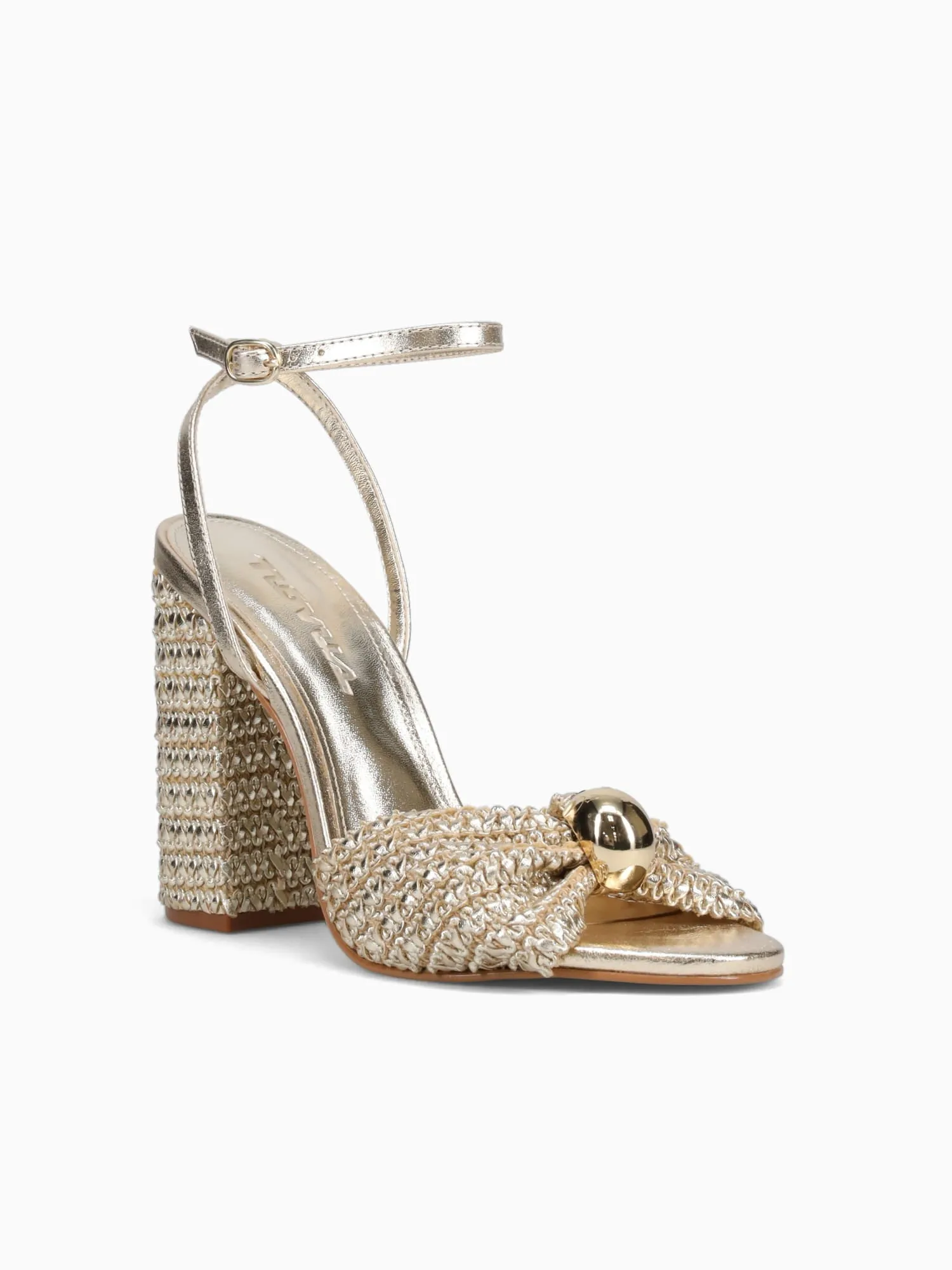 Casual Office Shoes Anjali Gold Raffia