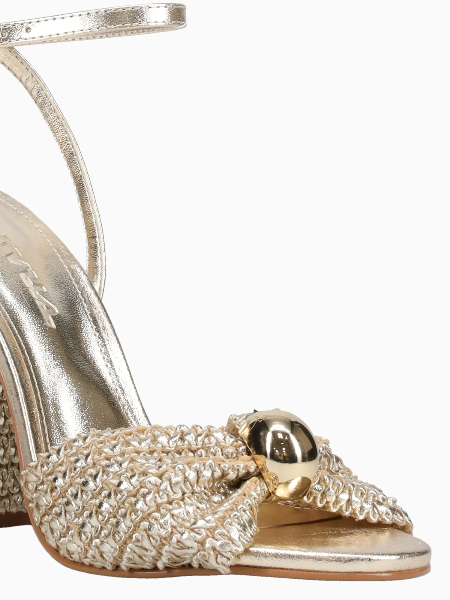 Anjali Gold Raffia Romeo Slip-on Casual Shoes