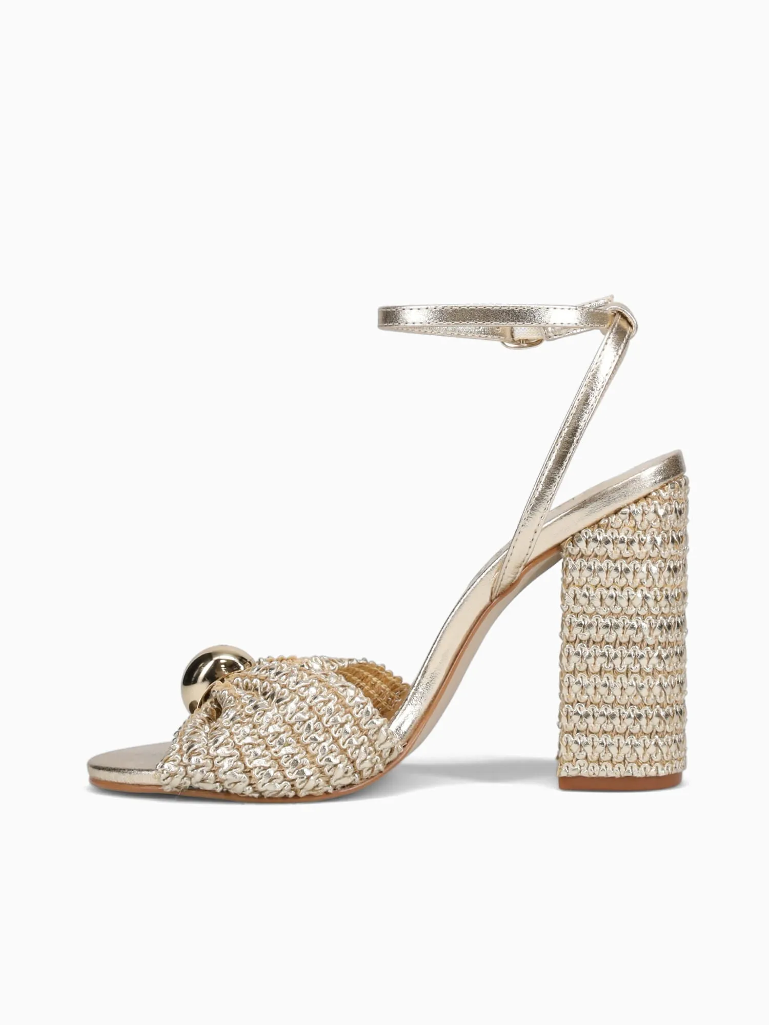 Anjali Gold Raffia Casual Arch Support Shoes