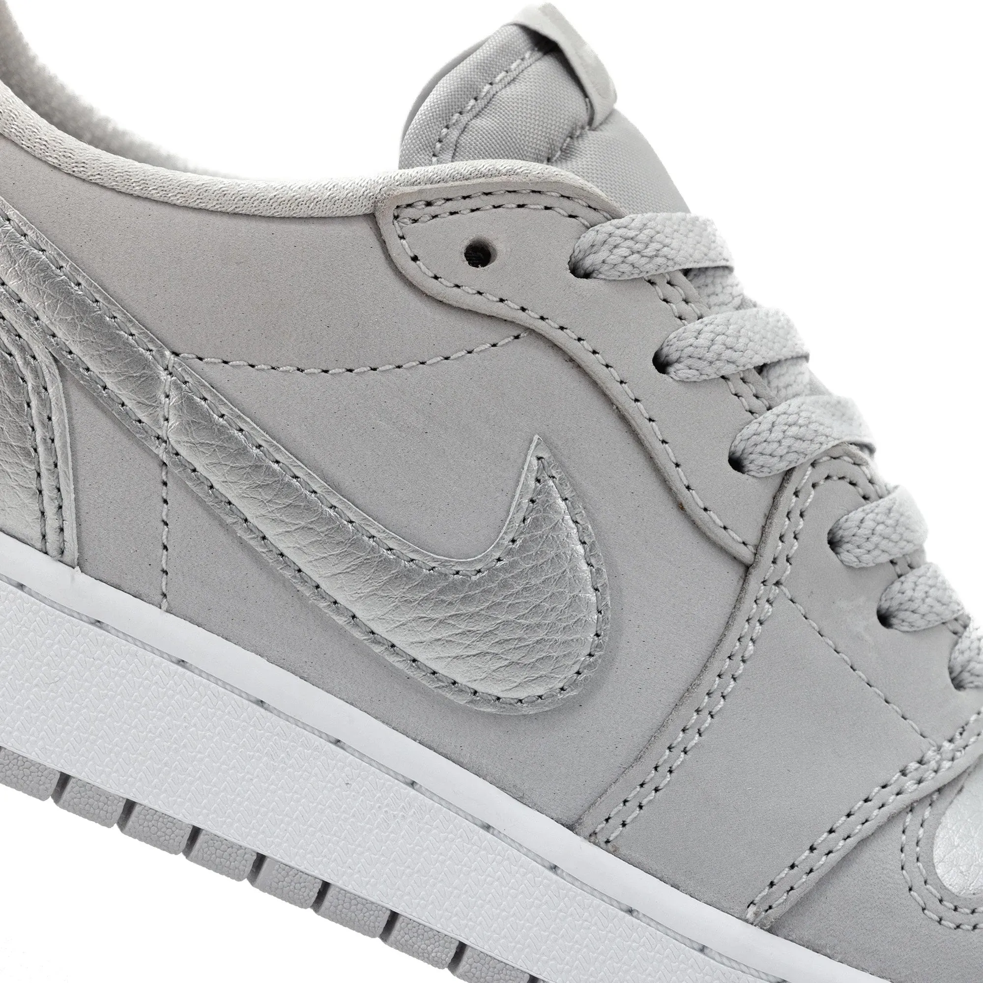 Air Jordan 1 Low OG 'Metallic Silver' GS (2024) Casual Clip In Bike Shoes