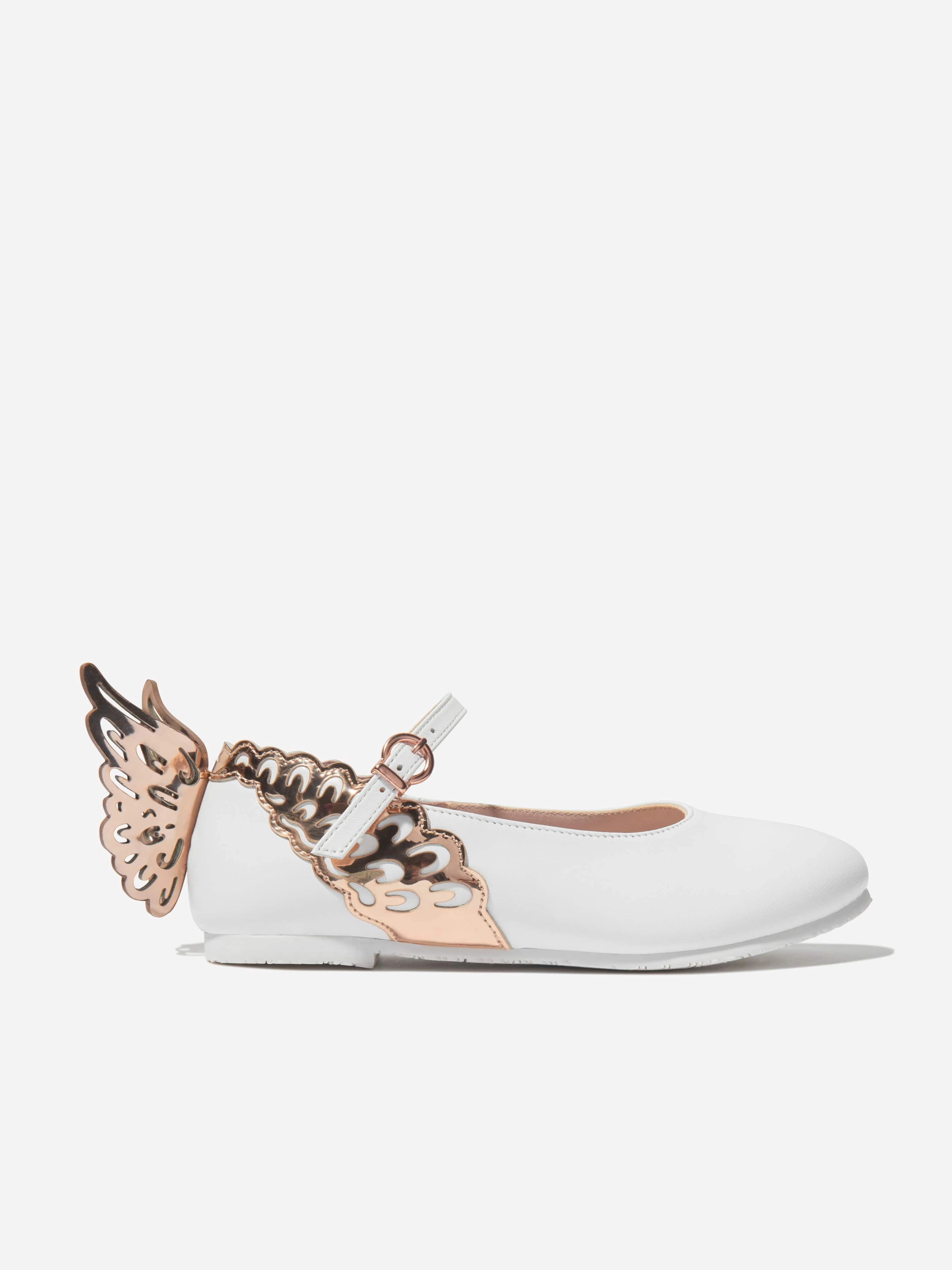 Running Shoes Sophia Webster Girls Leather Evangeline Shoes in White