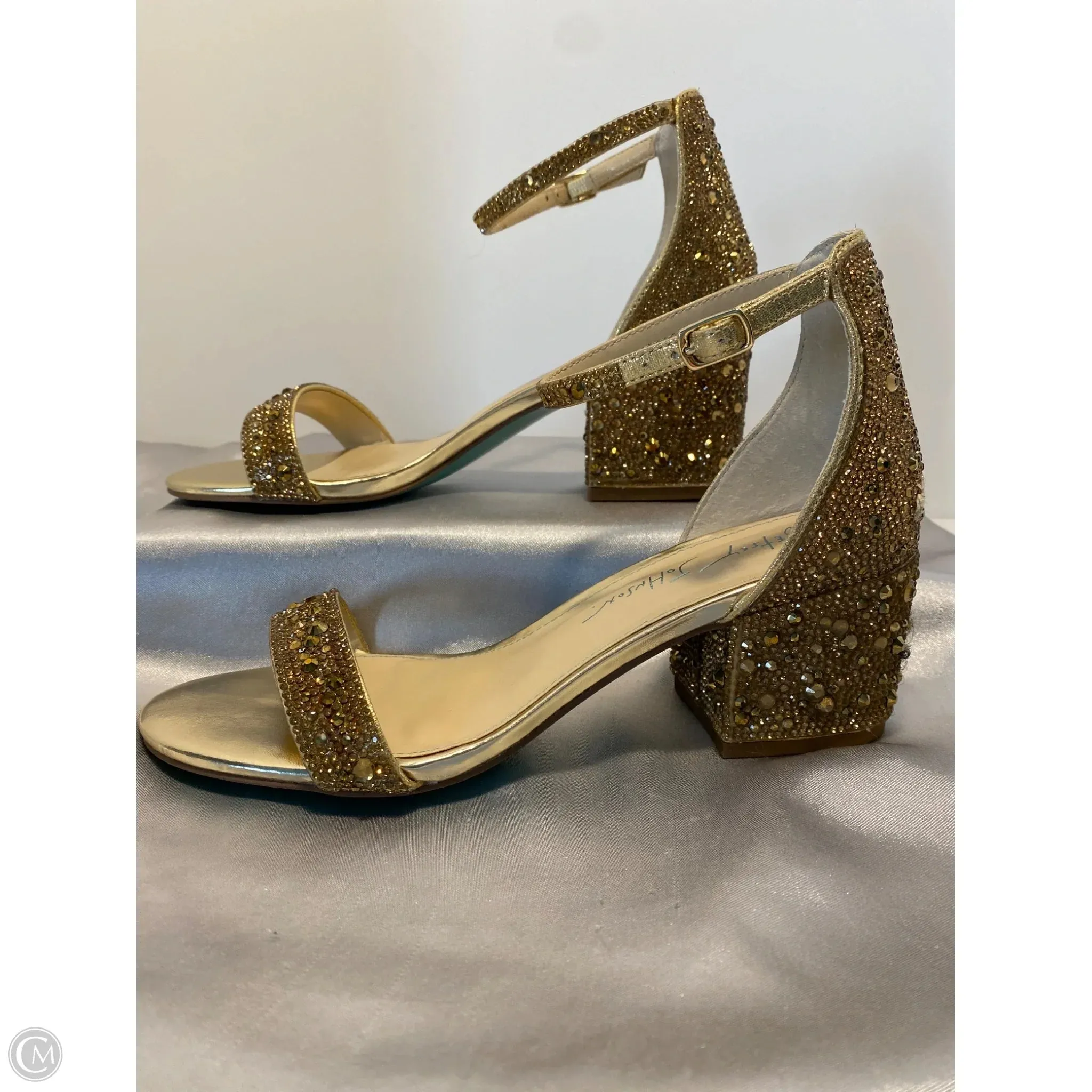 Most Comfortable Casual Work Shoes Shoes Heels Block By Betsey Johnson In Gold, Size: 6.5