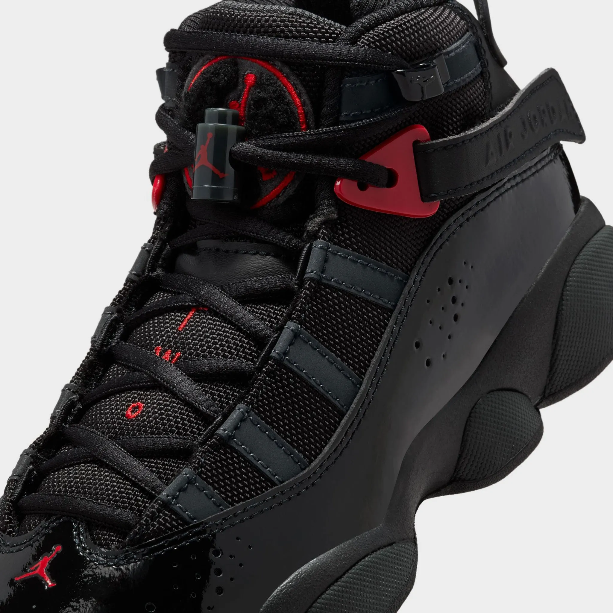 Cheetah Print Sneakers Jordan 6 Rings GS Black / Fire Red - Anthracite