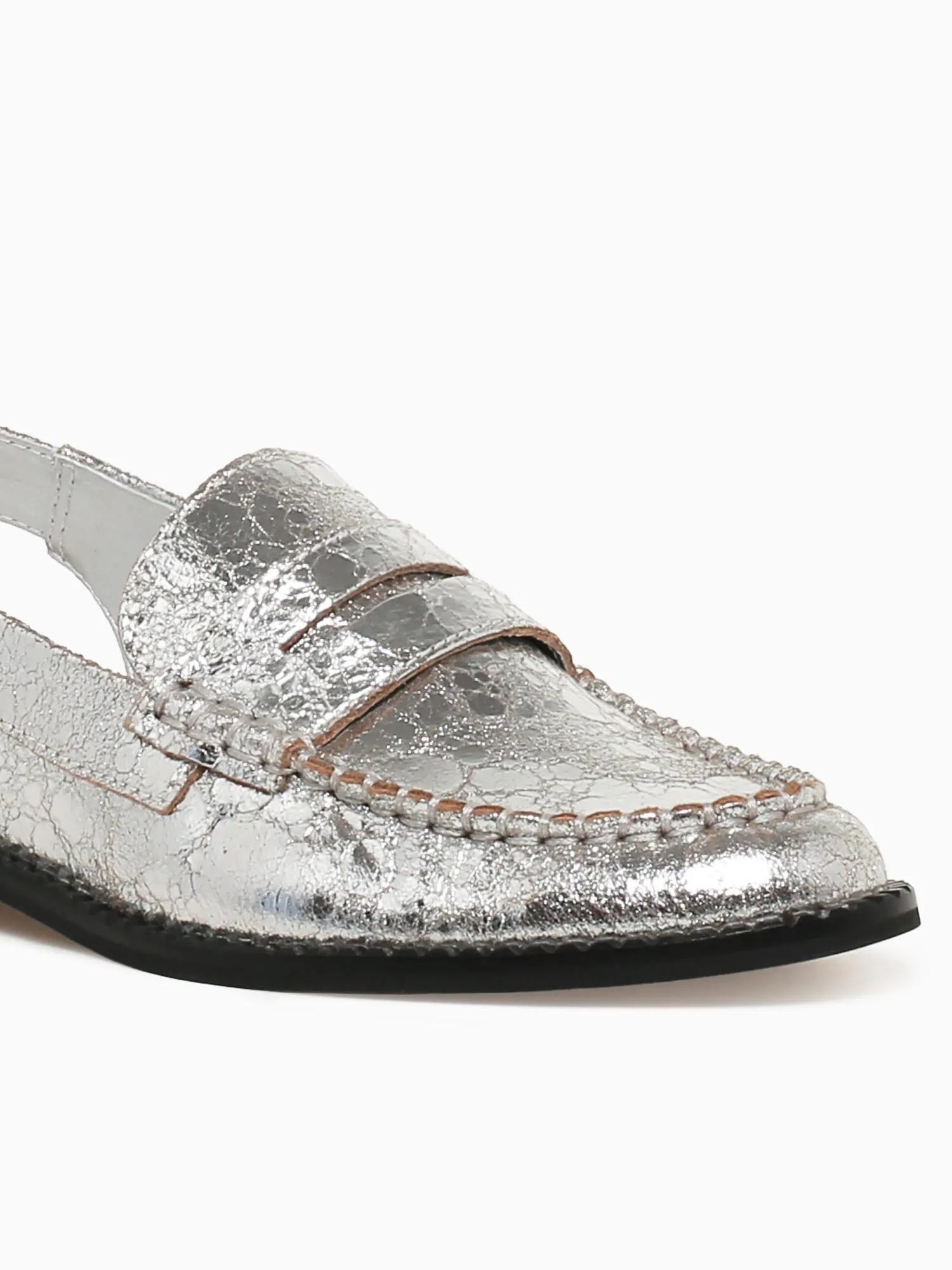 Casual Wear And Shoes Bellflower Hardi Silver Crackled Leather